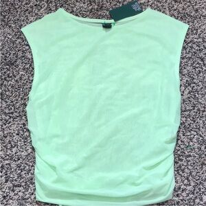 🆕 Wild Fable Cinched Sheer Green Muscle Tee Tank Size Large | NWOT
